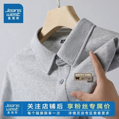 JR真维斯男装2025夏季新款 美式复古时尚230g65棉珠地POLO衫商品大图