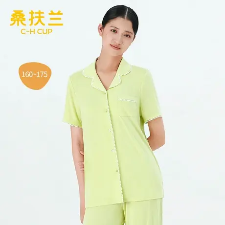 桑扶兰凉感人棉系列家居服睡衣女性柔软舒适纯色两件套装商品大图
