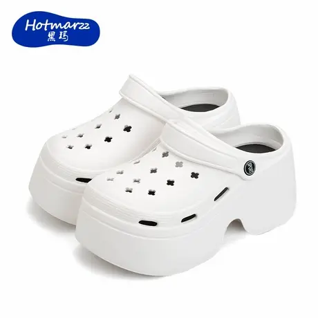 hotmarzz/黑玛夏季新品EVA外穿防滑舒适透气休闲增高厚底洞洞鞋女图片