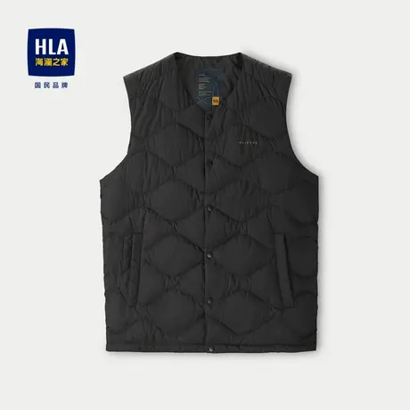HLA/海澜之家休闲圆领羽绒马甲2024秋季新款鸭绒保暖打底外套男商品大图