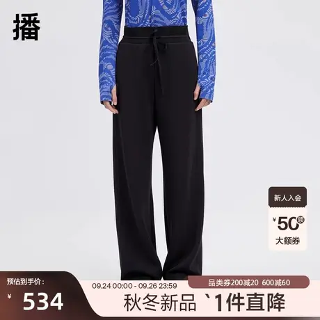 播2023秋商场同款圆形渐变波点刺绣工艺宽松微喇裤子女BDQ1KD0034图片