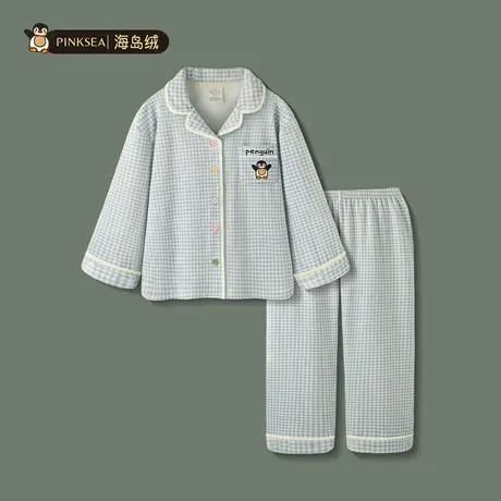 Pinksea海岛绒睡衣女秋冬季新款宽松保暖套装可爱格子女款家居服商品大图