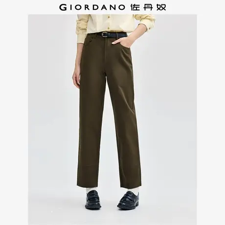 佐丹奴九分裤女装纯棉磨毛破骨裤脚梭织休闲九分裤 05424063商品大图