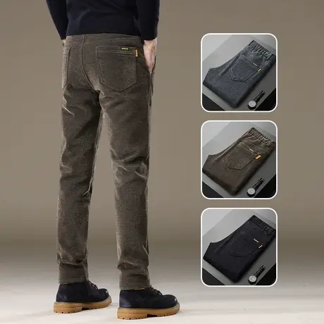 冬季商务西裤2023年新款男士修身弹力直筒休闲裤子秋冬款男装冬裤商品大图