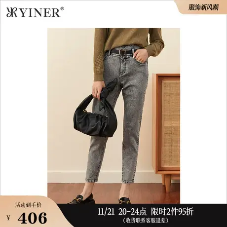 YINER音儿女装冬季弹力修身铅笔裤牛仔裤图片
