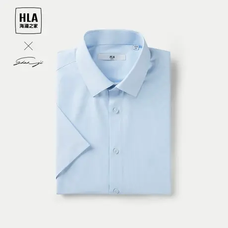 HLA/海澜之家轻商务衫及系列短袖正装衬衫24春夏新柔软正装衬衣男图片