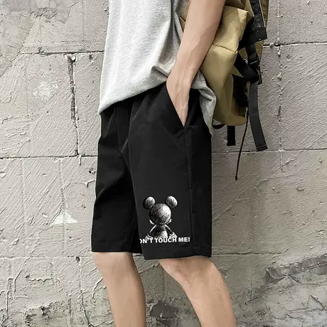 夏季男士短裤休闲直筒宽松韩版潮流速干沙滩裤印花五分裤薄款中裤商品大图