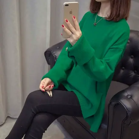 清仓！清仓价格！毛衣女装宽松外穿秋季新款慵懒风打底针织衫套头商品大图