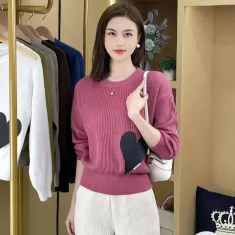 毛衣新款2023爆款针织衫女休闲网红春秋款时尚韩版宽松打底衫上衣商品大图