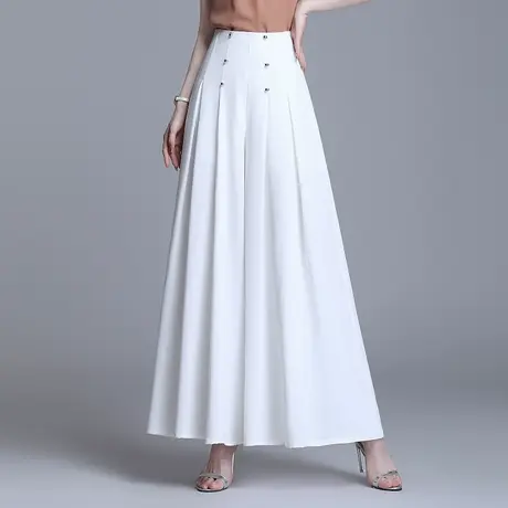 高腰阔腿裤女夏薄款冰丝雪纺裙裤2023新款垂感宽松大脚裤舞蹈长裤商品大图