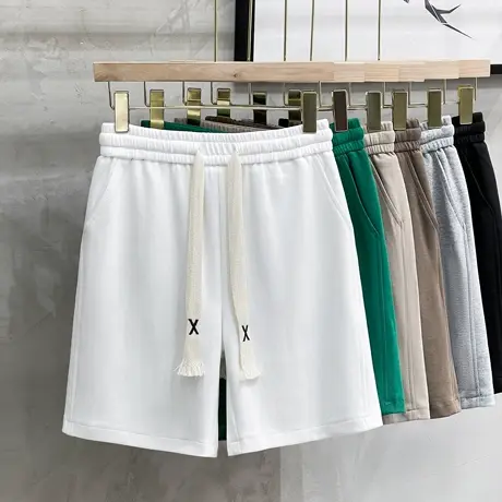 休闲短裤男生夏季宽松弹力五分裤美式针织卫裤直筒百搭运动裤子男商品大图