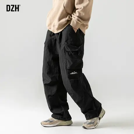 男士冲锋裤防水登山裤黑色工装裤男款裤子潮流男2024新款降落伞裤商品大图