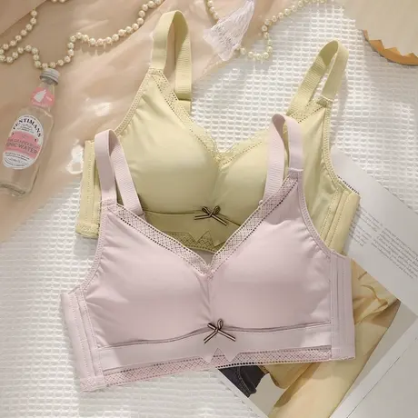 内衣女小胸聚拢收副乳防下垂调整型无磁胸罩简约无钢圈无痕文胸罩图片