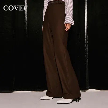COVER2023冬季缎面内衬美拉德西裤商品大图