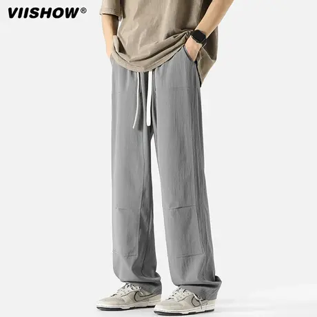 VIISHOW美式卫裤男春秋高街休闲百搭长裤宽松直筒运动裤男青少年商品大图