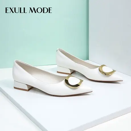 依思q平底女鞋2024新款春季法式尖头浅口鞋子软底单鞋春秋小皮鞋商品大图