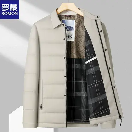 罗蒙2023新款高端轻薄中青年男士羽绒服保暖鹅绒冬季爸爸装外套图片