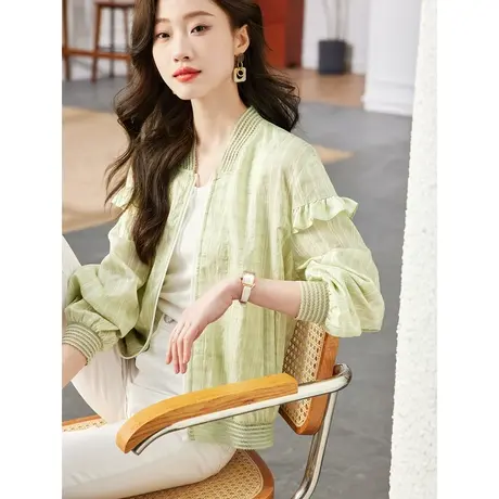 时尚休闲气质短外套2023年春季新款淑女温柔宽松显瘦通勤长袖上衣商品大图