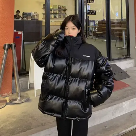 oversize外套pu皮羽绒棉衣棉服袄子仙女韩版潮ins2023年新款宽松图片