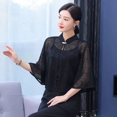 新款韩版配连衣裙蕾丝小披肩冰丝罩衫女夏季小外套小坎肩无袖衫仙商品大图