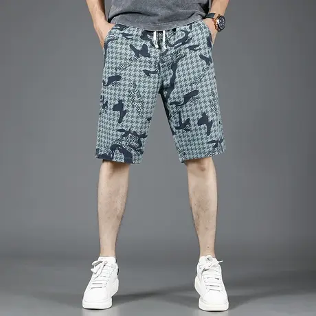 2023夏季新款休闲短裤男宽松直筒五分裤印花潮流显瘦中裤夏天薄款商品大图