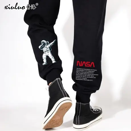 秀洛官网旗舰店联名NASA太空人卫裤星空宇航员周边裤子薄款运动裤商品大图