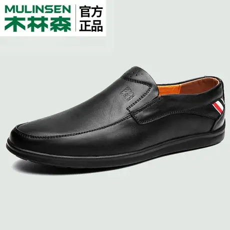 木林森男鞋男士英伦风通勤皮鞋男真皮软底软面商务休闲舒适男款商品大图