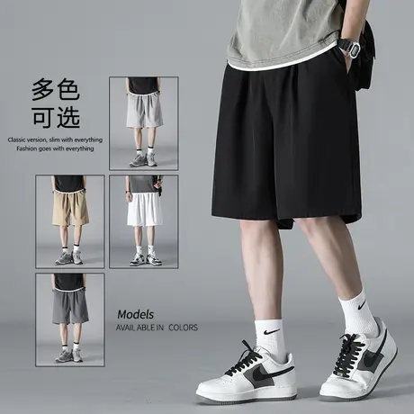 夏季男士薄款短裤时尚标志休闲百搭运动男款裤子宽松外穿五分短裤商品大图