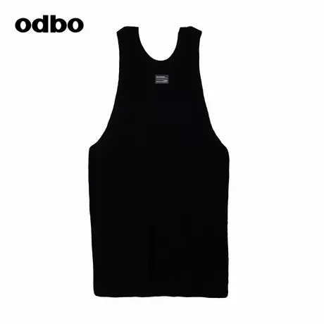 odbo/欧迪比欧时尚毛织长款针织毛衫背心连衣裙质感好亲肤不扎人商品大图