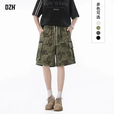 男士夏季休闲短裤男2025新款宽松百搭中裤潮牌迷彩工装五分裤子男商品大图