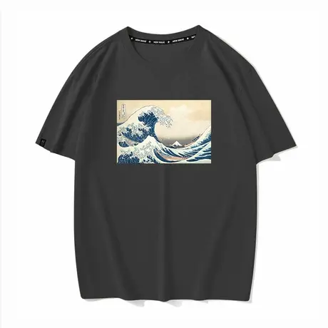 秀洛浮世绘葛饰北斋神奈川冲浪里经典衣服日系体恤半袖短袖T恤男图片