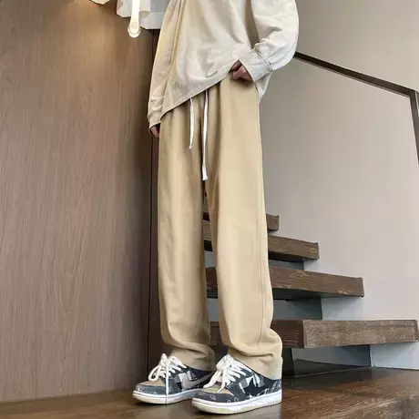 2023新款休闲裤男款直筒宽松潮流百搭男裤春秋季九分裤子男工装裤商品大图