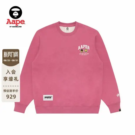 Aape旗舰店男装秋冬猿人军团徽章休闲潮流薄绒圆领卫衣C366XAP图片