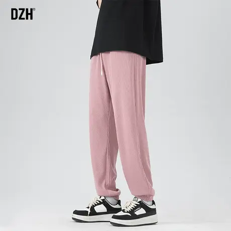 男生多巴胺粉色裤子男款美式高街秋季2023新款休闲运动裤束脚男裤商品大图