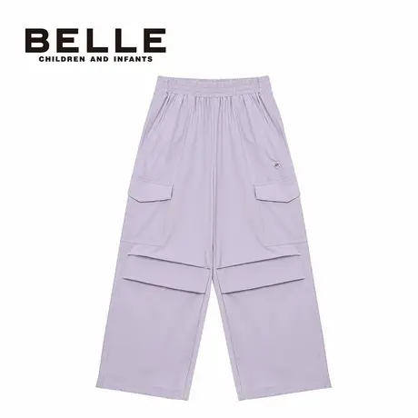 百丽童装belle儿童长裤2026春季新款长款户外裤百搭女童阔腿裤子图片