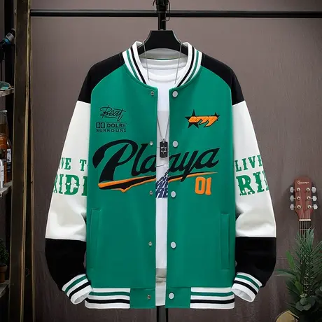 青少年2023新款春秋季棒球服外套男孩高中初中学大童男装帅气夹克商品大图