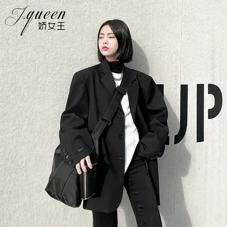 西装外套女2024秋季新款韩版oversize潮流宽松BF风宽肩廓形小西服图片