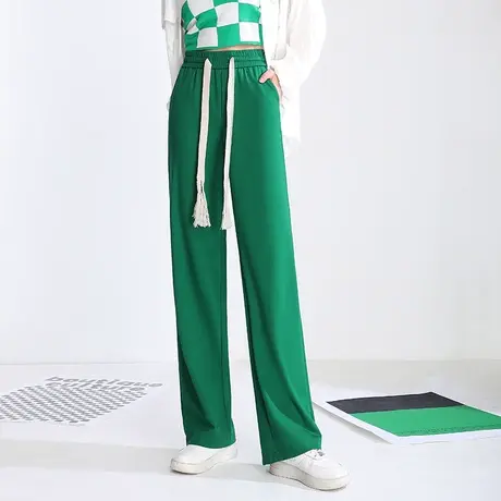 2022新款显瘦舒适薄款阔腿裤宽松垂感拖地裤时尚休闲运动裤直筒裤商品大图