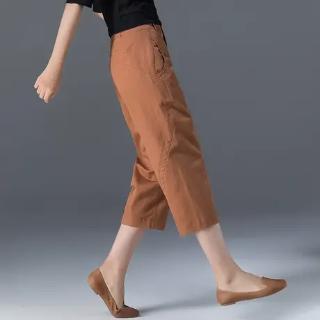 棉麻七分裤女夏薄款妈妈裤7分高腰亚麻女裤大码哈伦裤冰丝灯笼裤商品大图