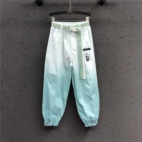 时尚洋气渐变女装工装裤潮24夏季新款薄款休闲高腰显瘦束脚哈伦裤商品大图