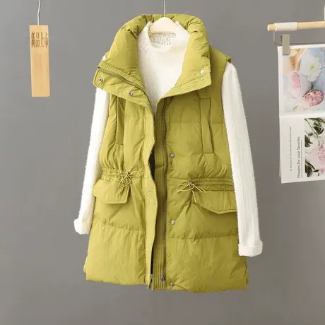 2024冬季新款小个子羽绒服马甲背心女黑色时尚气质白鸭绒外套保暖图片