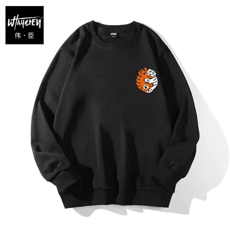 伟臣春季新品大码男士圆领卫衣胖子加肥加大宽松肥佬打底长袖上衣商品大图