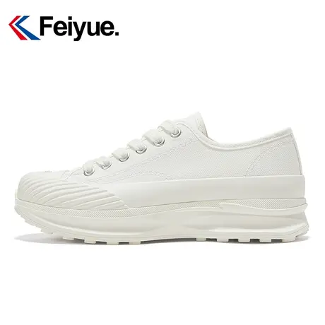 feiyue/飞跃厚底小白鞋女2024春季官方新款低帮百搭透气休闲鞋973商品大图
