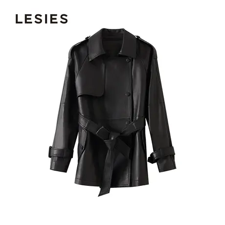 蓝色倾情春夏季女装新款 线下专柜皮风衣LS1233011图片