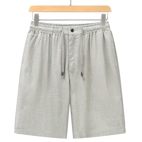 2023夏季男亚麻短裤新款直筒宽松休闲裤中国风复古五分裤清凉透气商品大图