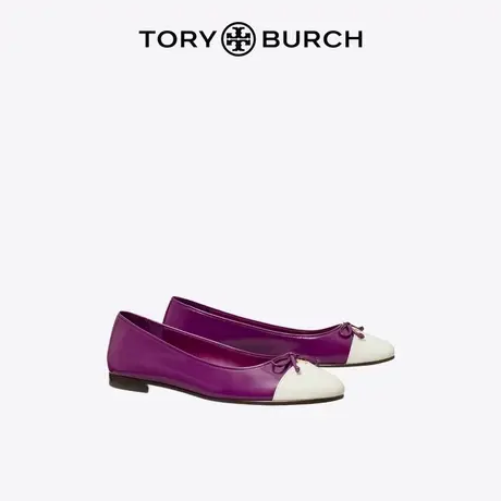 【12期免息】TORY BURCH 汤丽柏琦 蝴蝶结拼色芭蕾舞鞋单鞋155321图片