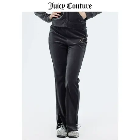 Juicy Couture橘滋休闲裤女春季新款美式运动微喇开衩天鹅绒长裤商品大图