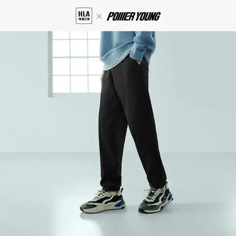 HLA/海澜之家POWER YOUNG松紧腰休闲裤23春运动束脚口卫裤男商品大图