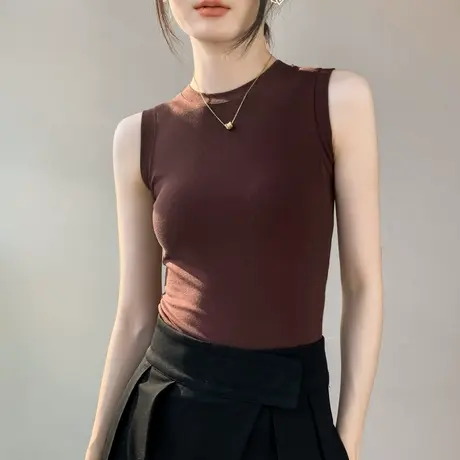 无袖打底衫女2025春秋新款紧身美拉德穿搭T恤上衣莫代尔吊带背心商品大图