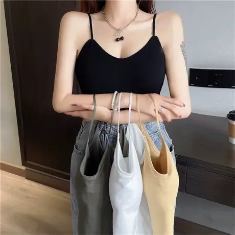美背内衣女背心网红爆款小胸聚拢小吊带薄款抹胸一体式文胸夏裹胸商品大图